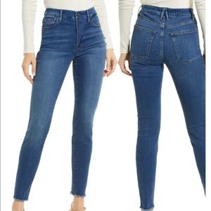 NWT Good American Good Legs Frayed Hem Skinny Jeans Size 15